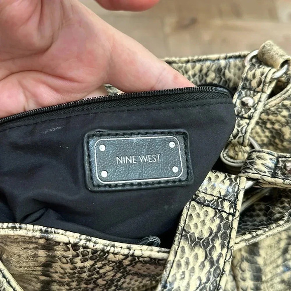 Nine West Faux Snakeskin Crossbody Bucket & Drawstring Bag - Picture 5 of 7